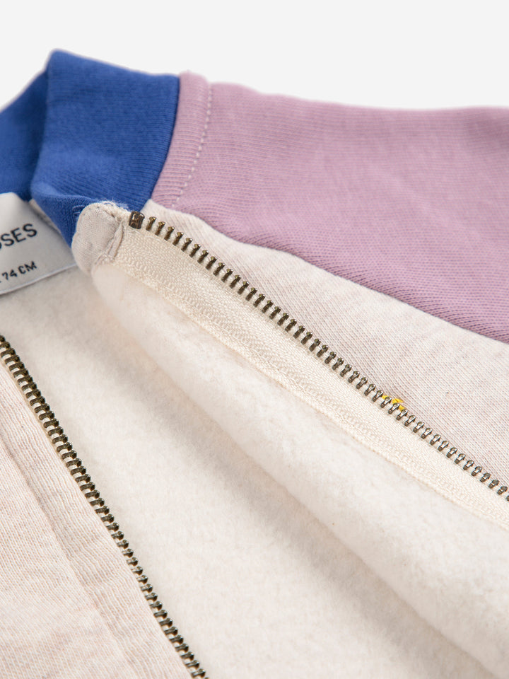 Tic Tac Toe color block zipped sweat blouson
