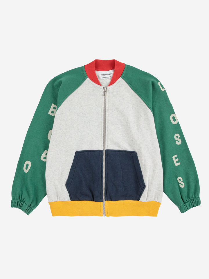 Bobo Choses カラーブロックジップスウェットシャツ