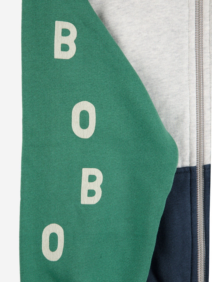 Bobo Choses カラーブロックジップスウェットシャツ