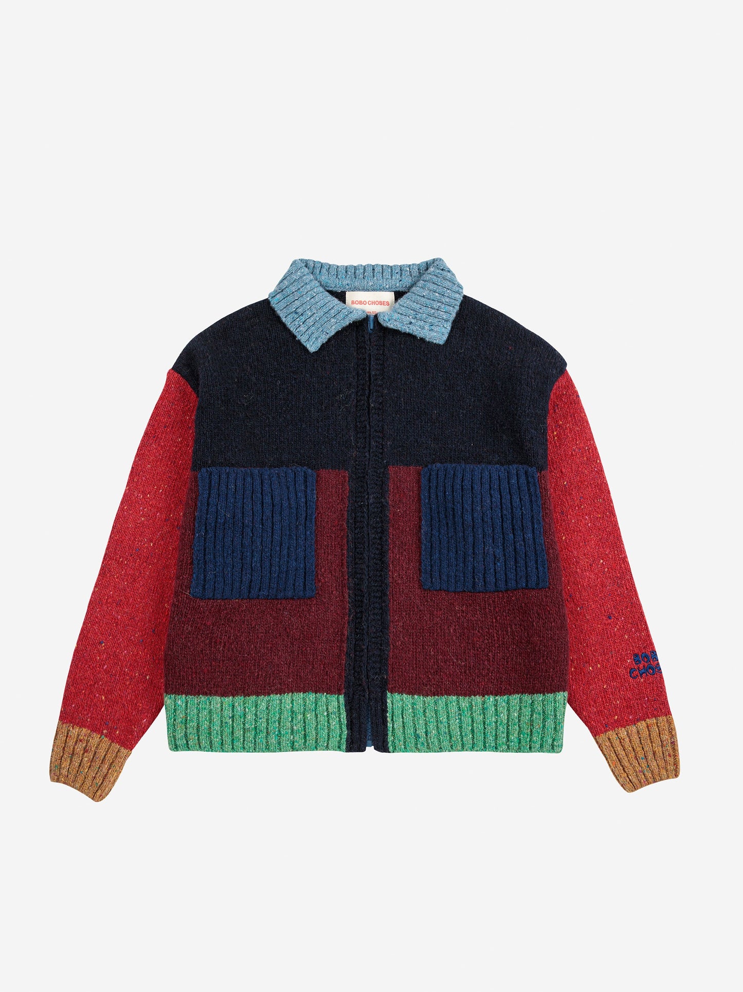 Bobo Choses カラーブロックカーディガン