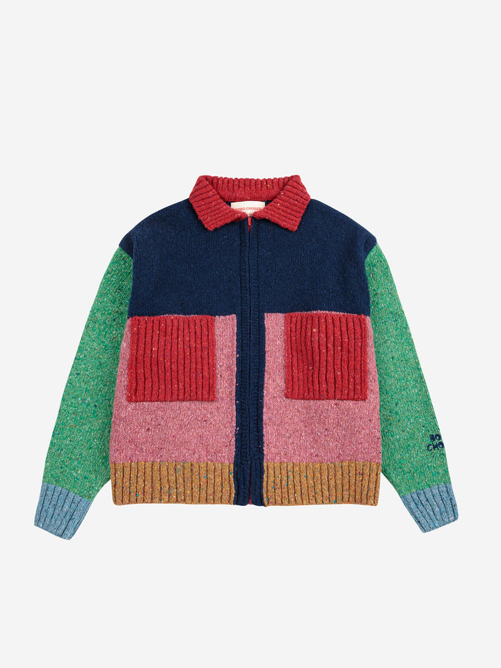 Bobo Choses カラーブロックカーディガン