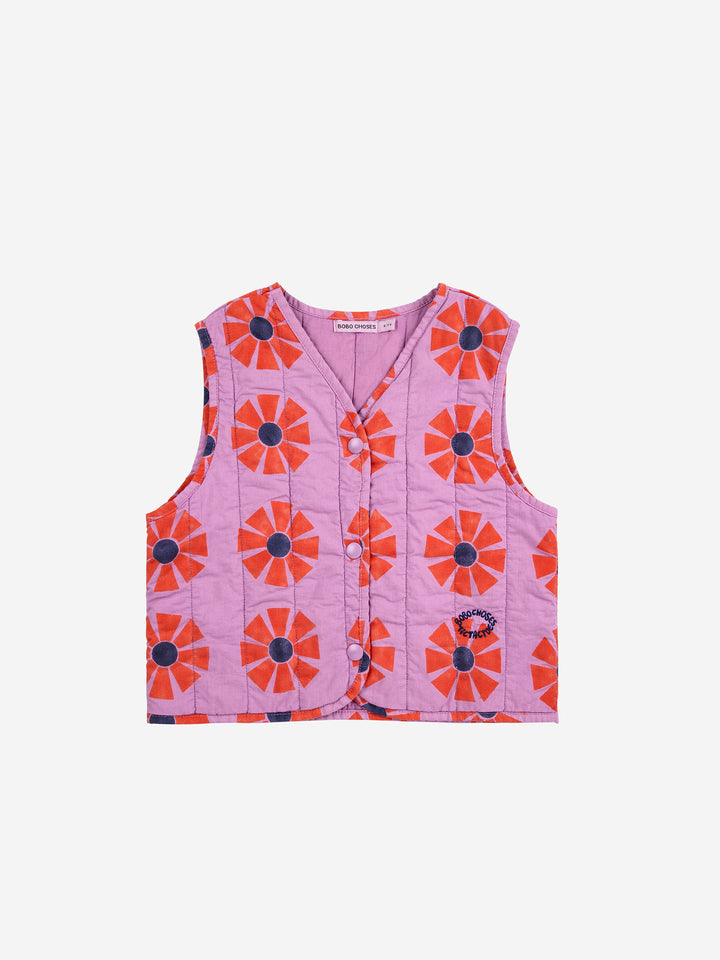 Kaleidoscope all over quilted woven vest