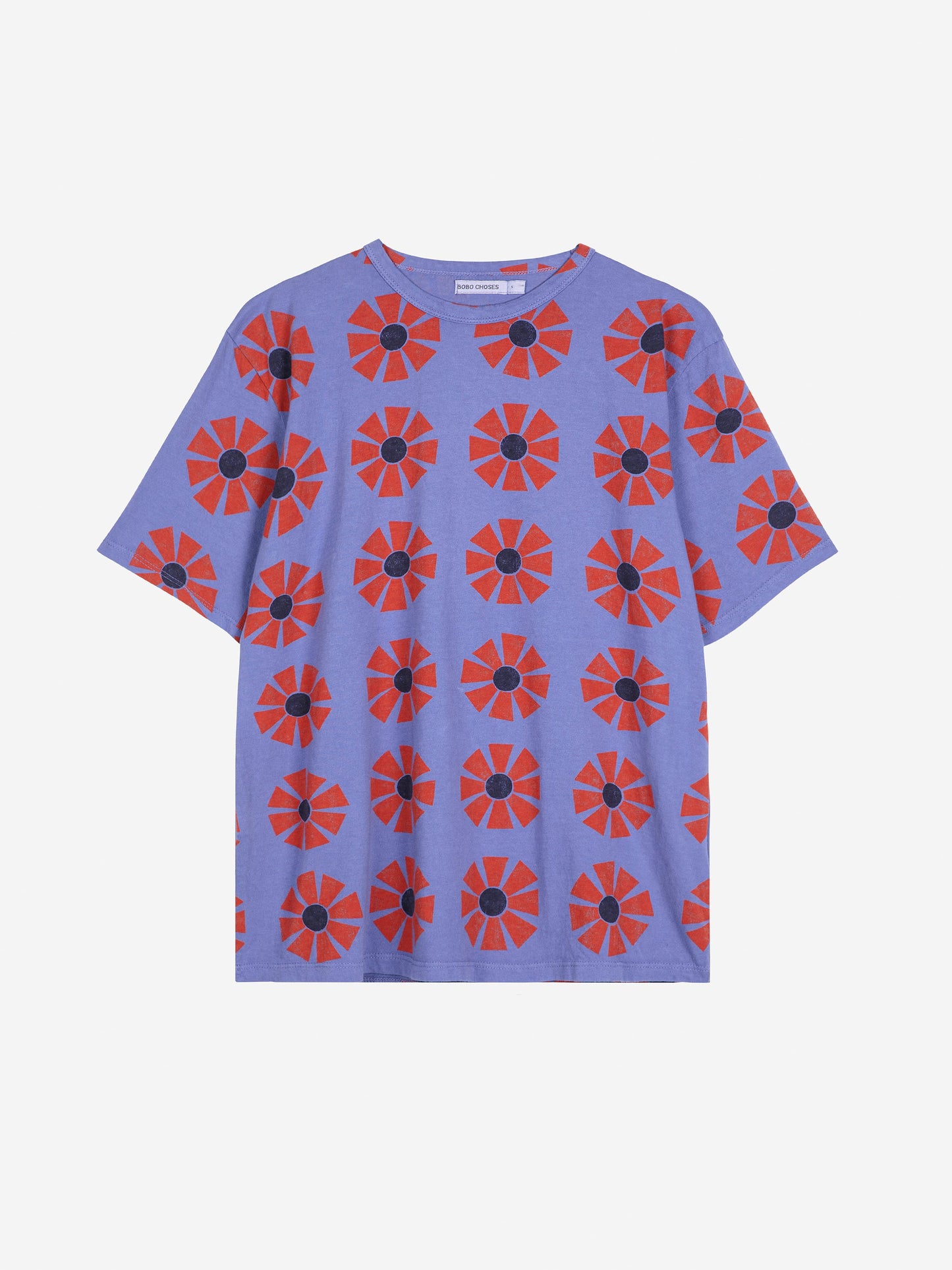Flower pattern fitted T-shirt