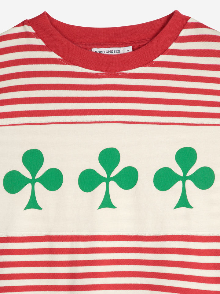 Shamrock knitted striped T-shirt
