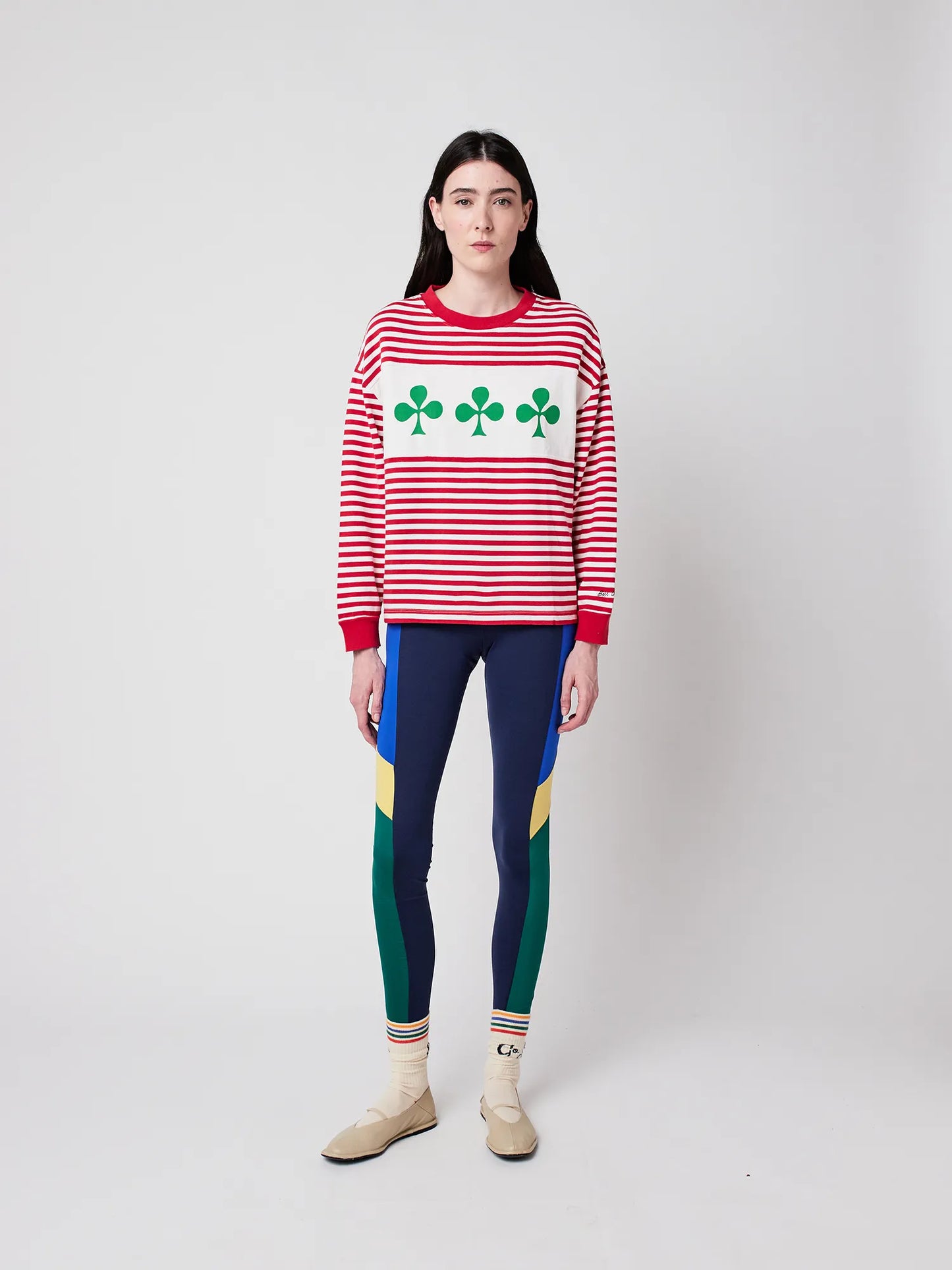 Shamrock knitted striped T-shirt