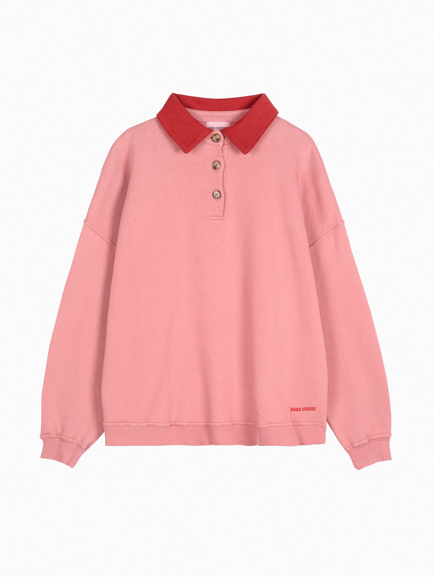Colour block ポロオーバーサイズスウェットシャツ