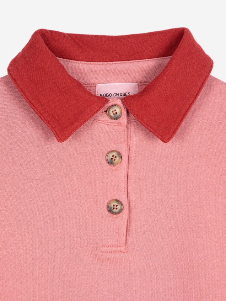 Color block polo sweatshirt