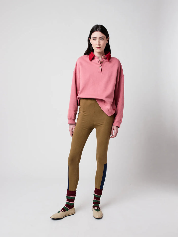 Color block polo sweatshirt