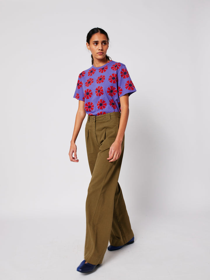 Pleated flare pants