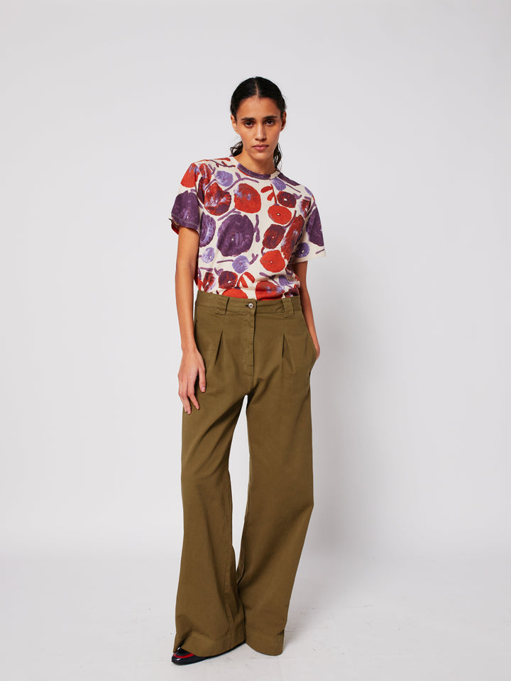 Pleated wide-leg pants