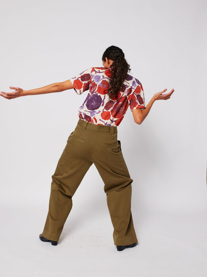 Pleated flare pants