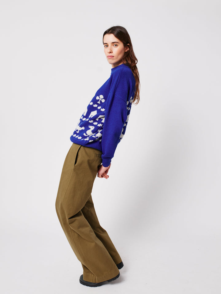 Pleated flare pants