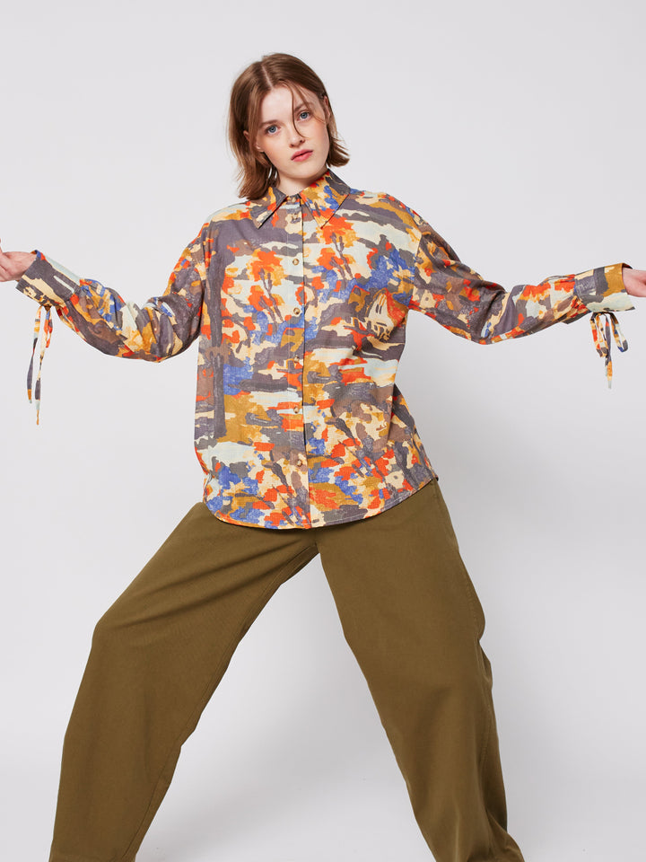 Pleated flare pants