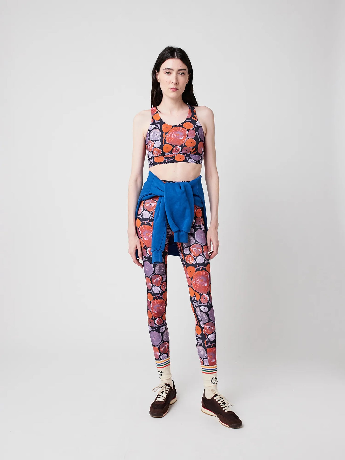 Dahlia pattern sporty leggings