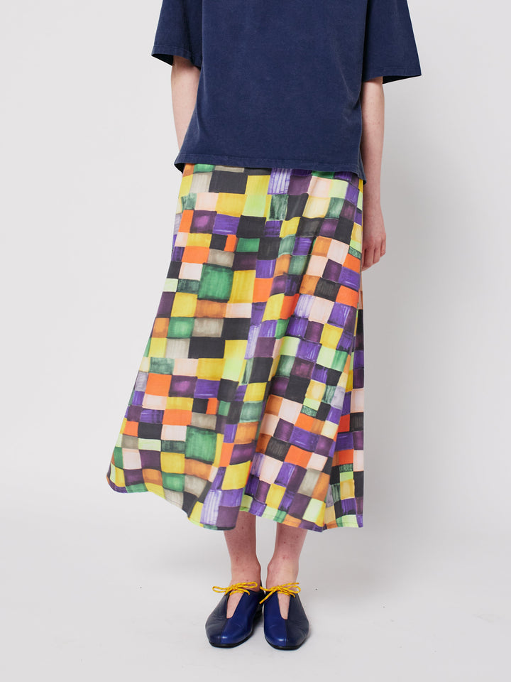 Rainbow plaidモーダルスカート