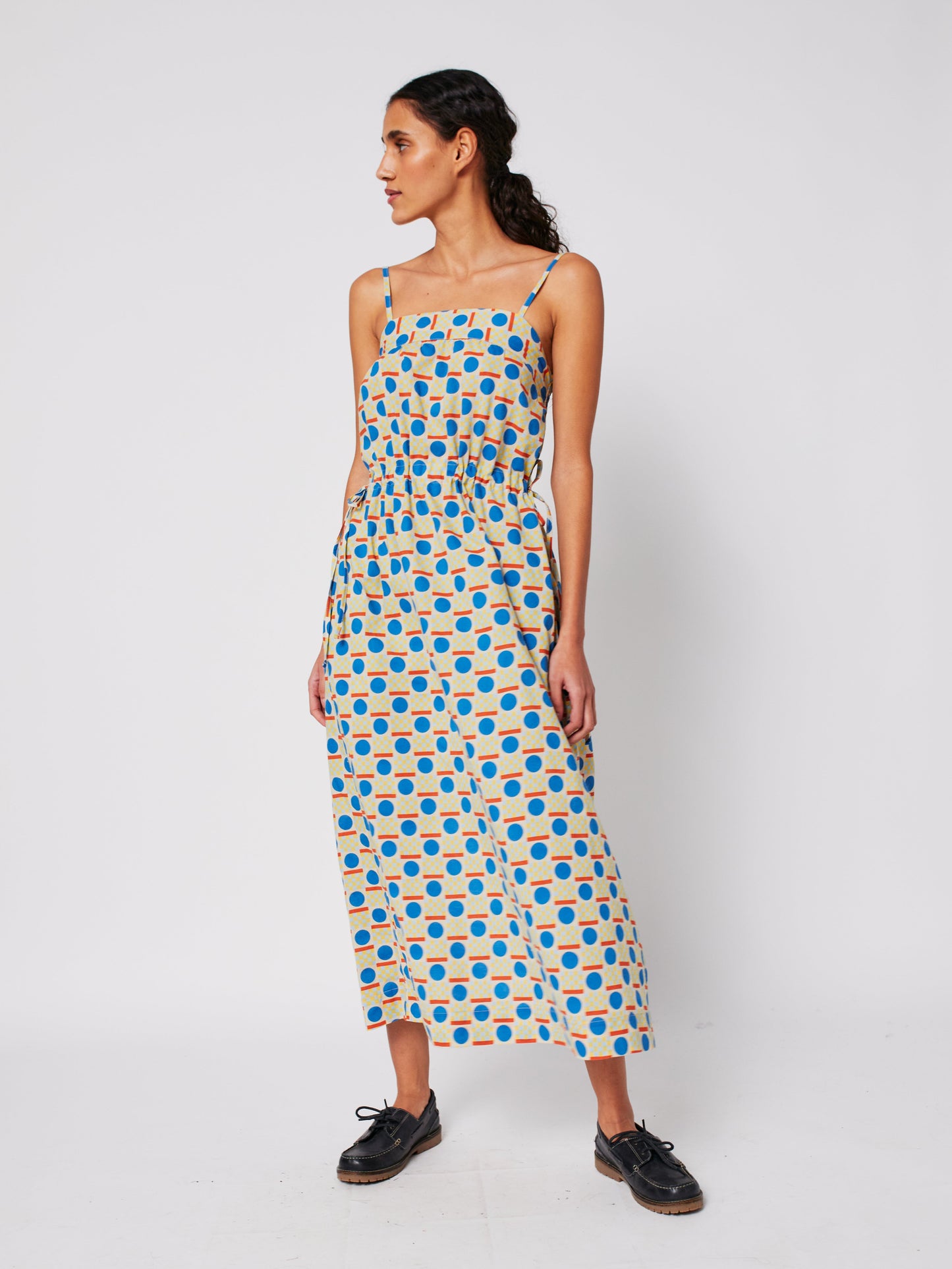 Geometric pattern sleeveless dress