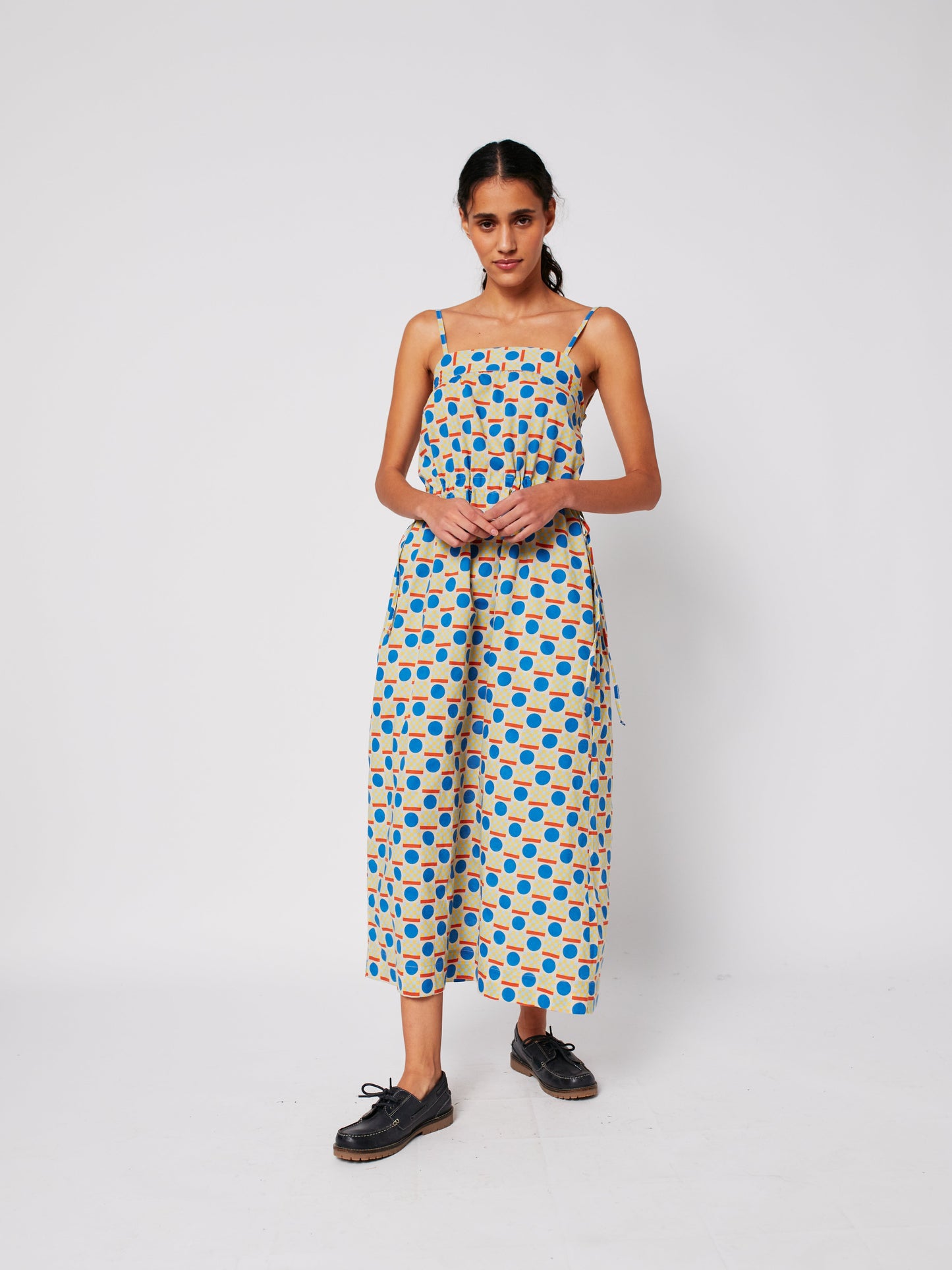 Geometric pattern sleeveless dress