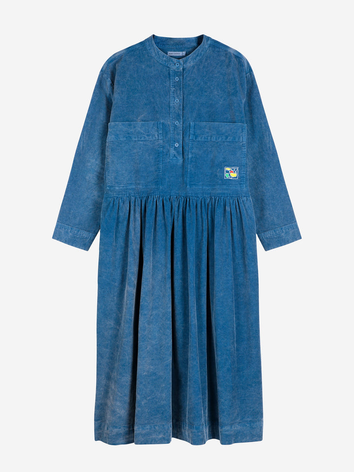 Blue corduroy relaxed dress