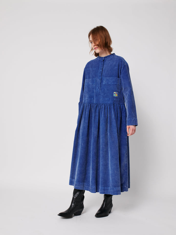 Blue corduroy リラックスドレス