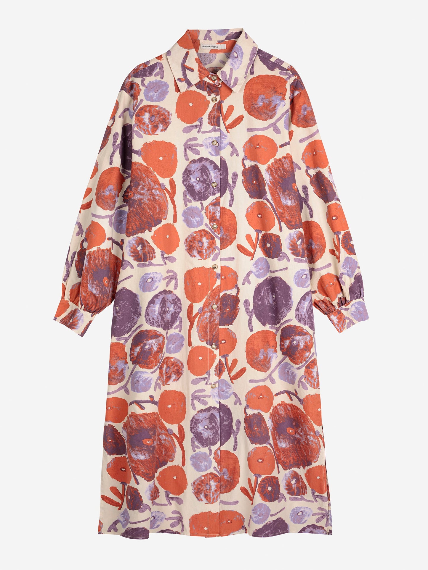 Dahlia pattern shirt dress