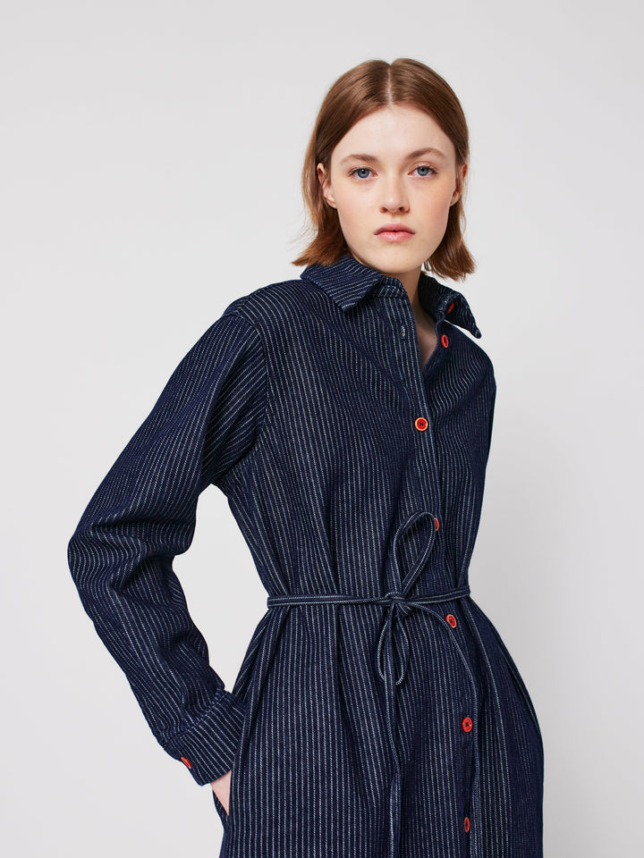Denim stripe dress