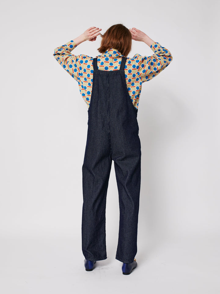 Denim stripe dungaree
