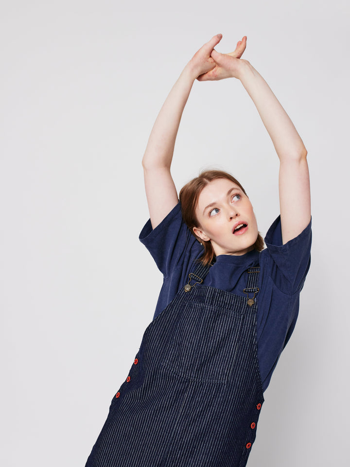 Denim stripe dungaree