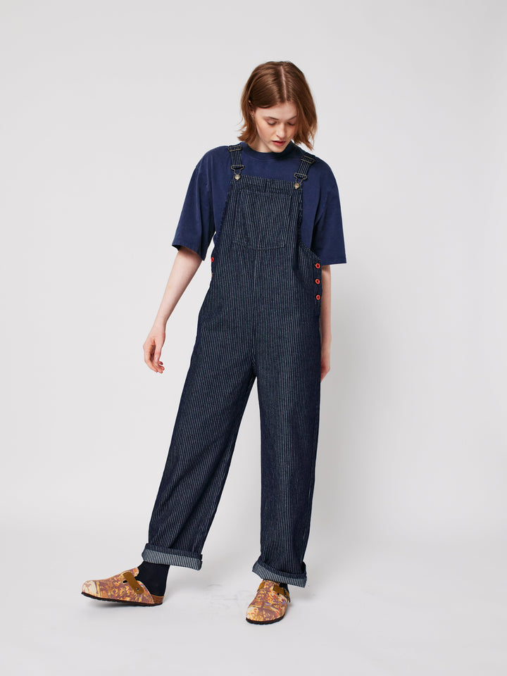 Denim stripe dungaree