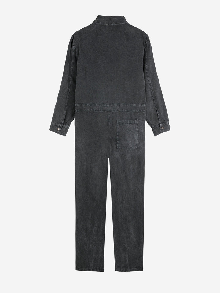 Denim zip-up jumpsuit