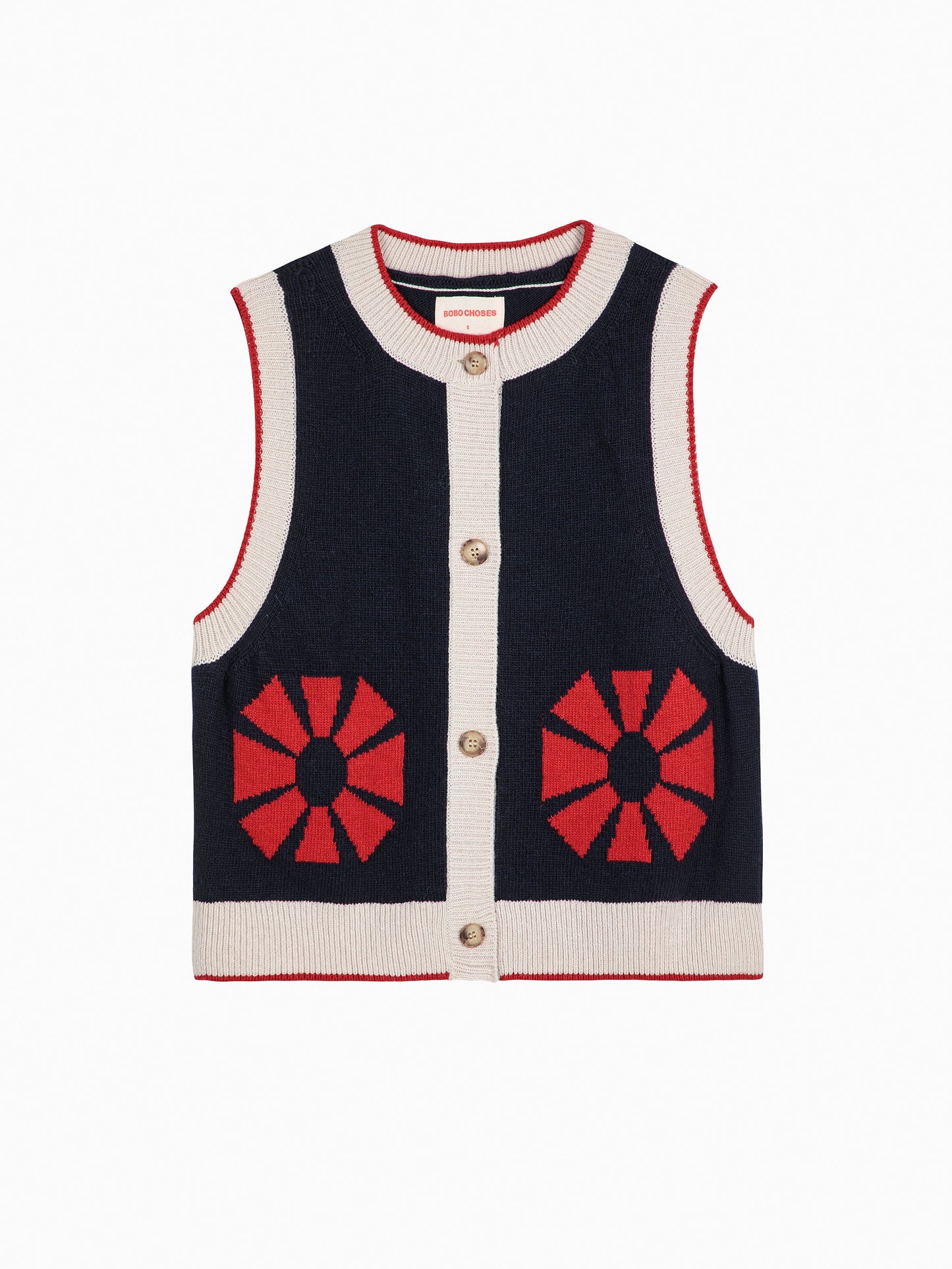 Flower knitted vest