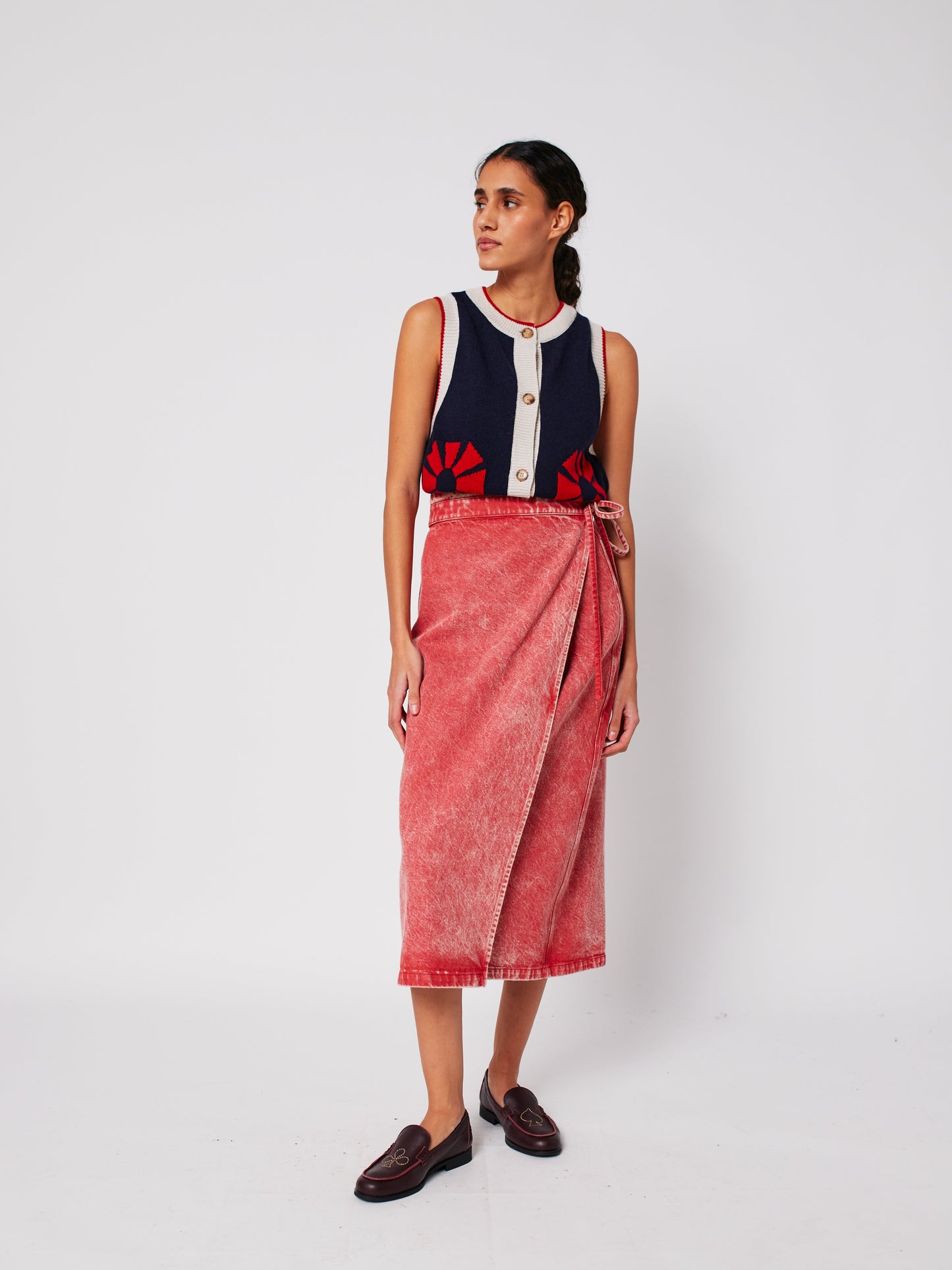 Flower knitted vest