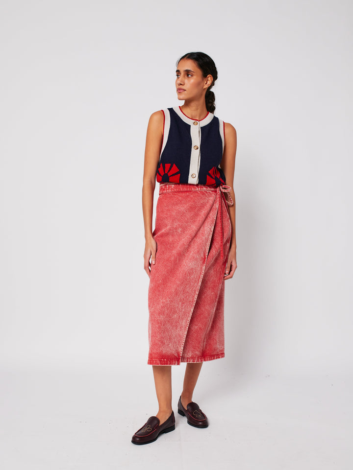 Flower knitted vest