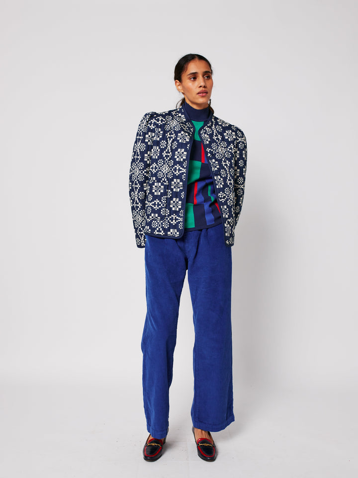 Geometric jacquard turtleneck knit