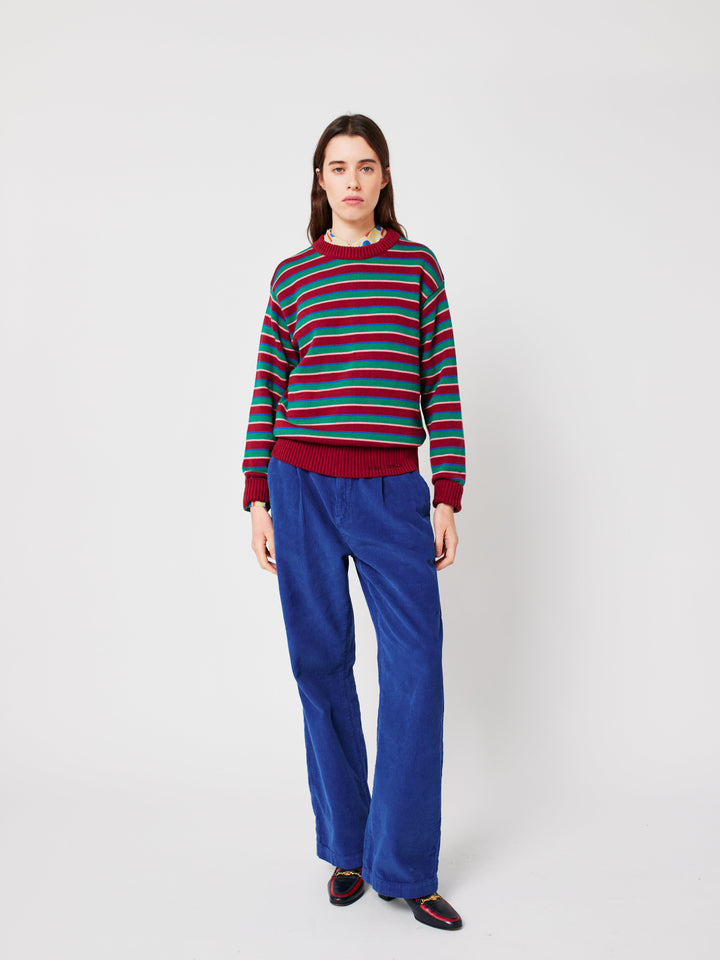 Striped fitted cotton knit