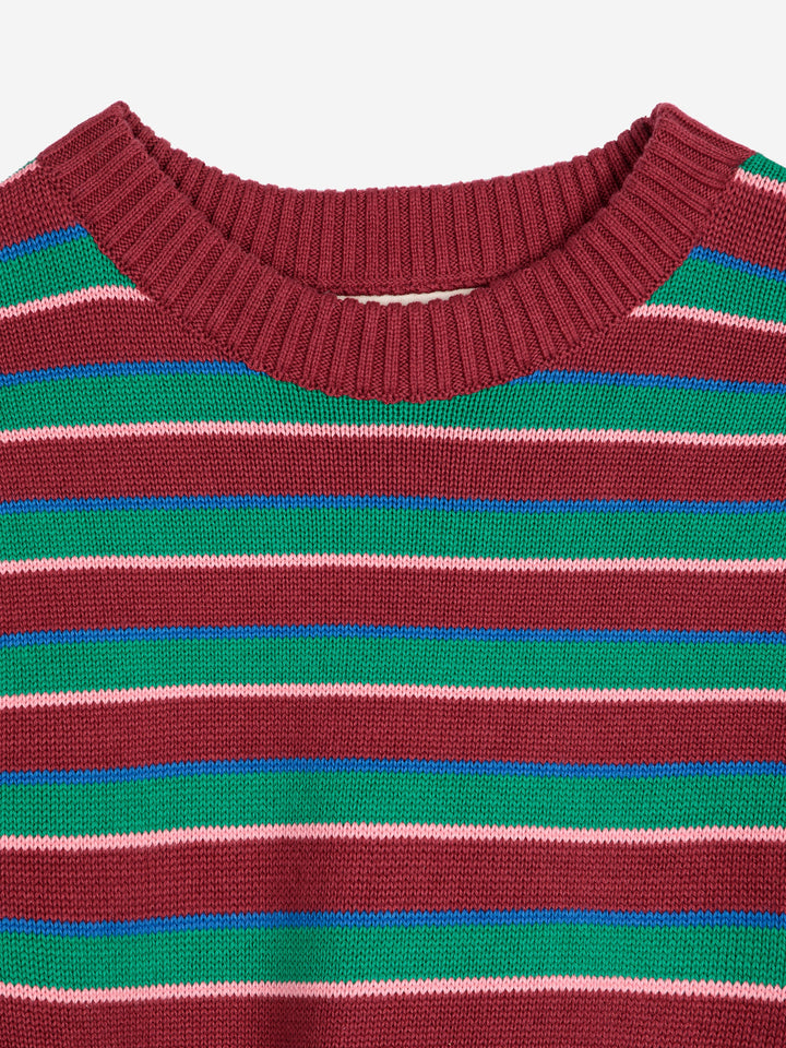 Striped fitted cotton knit