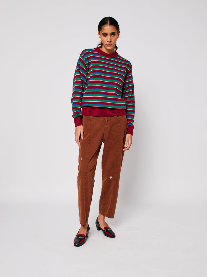 Striped fitted cotton knit