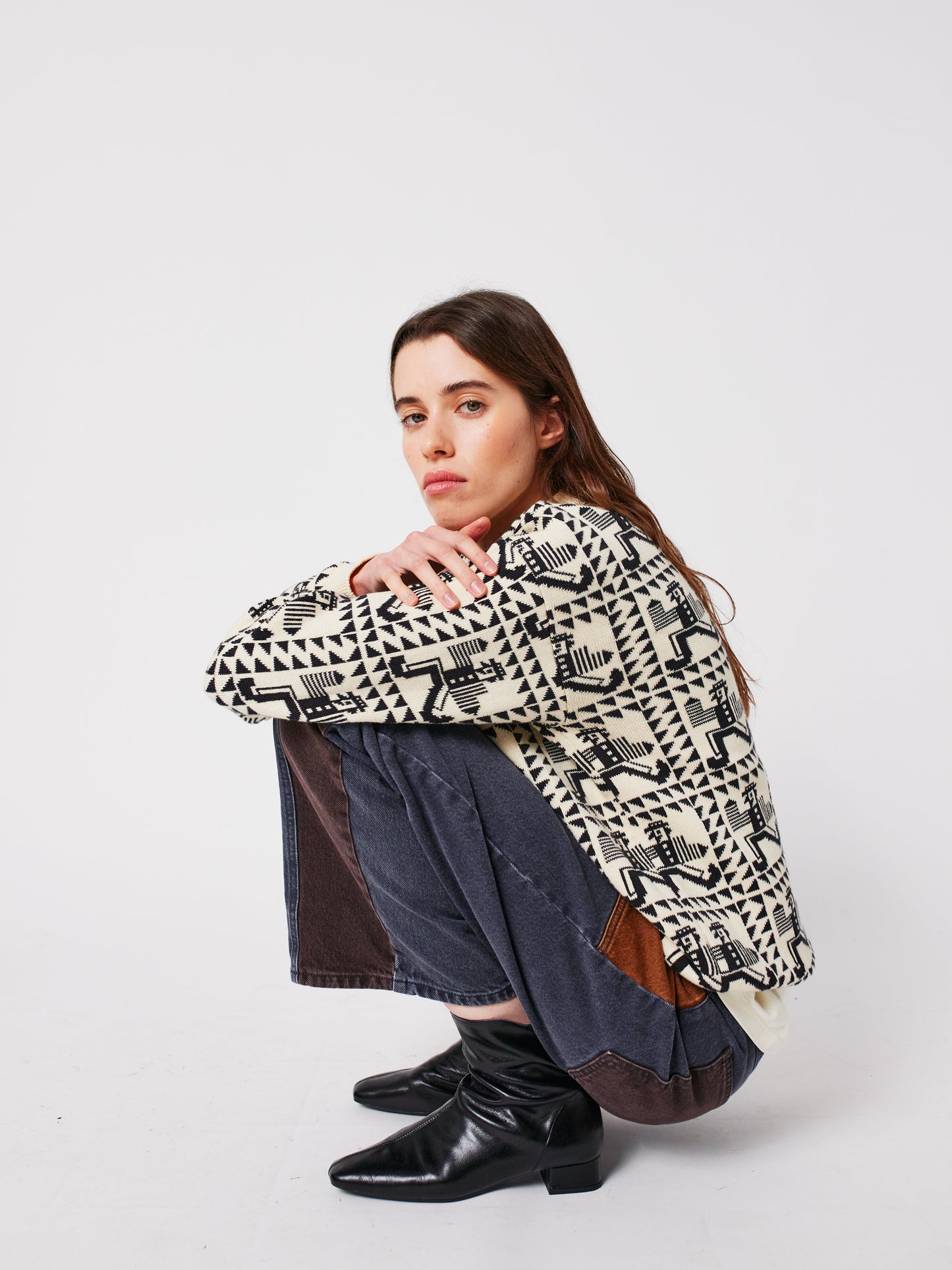 Mr Pencil jacquard relaxed jumper