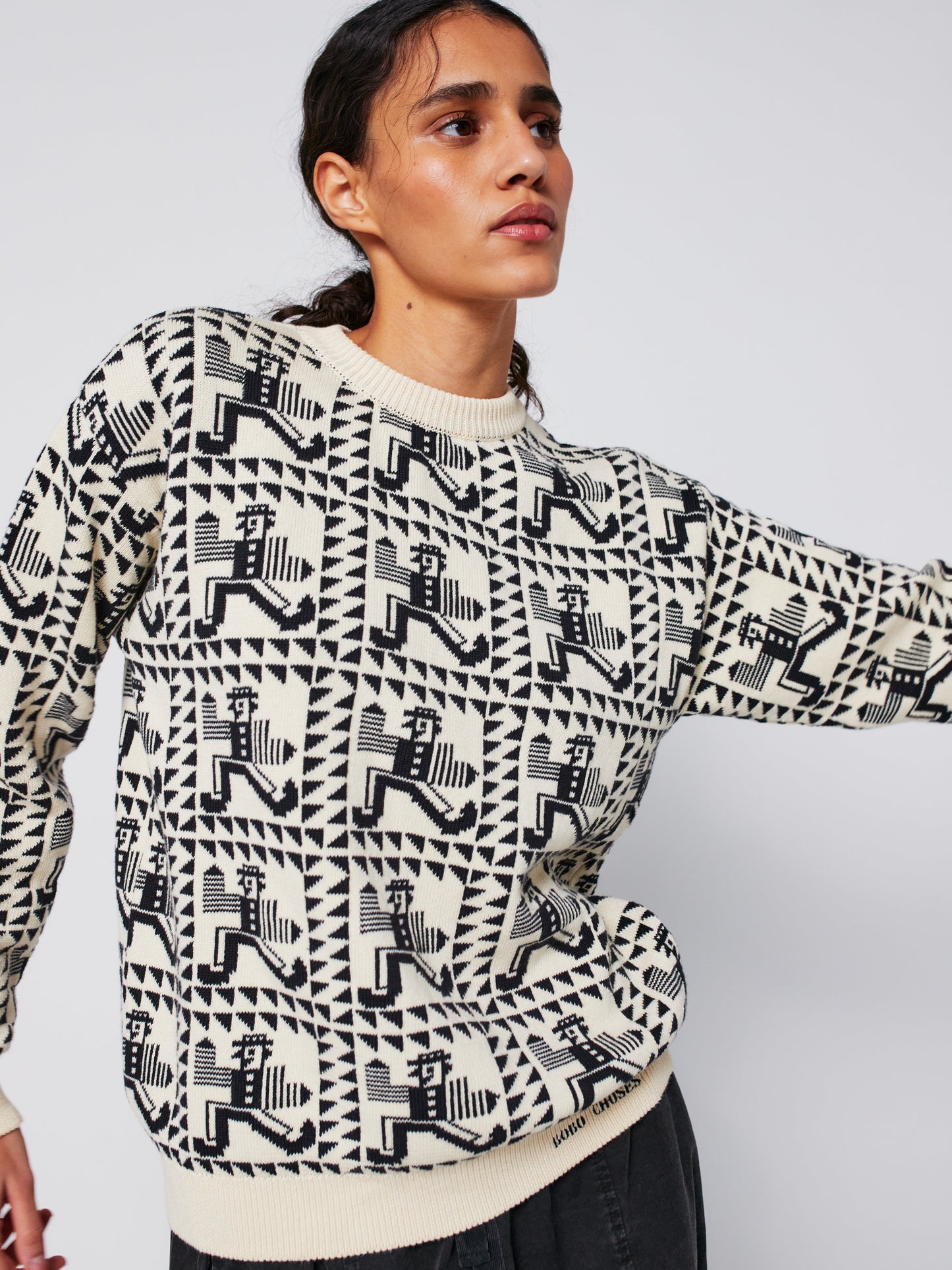 Mr Pencil jacquard relaxed jumper