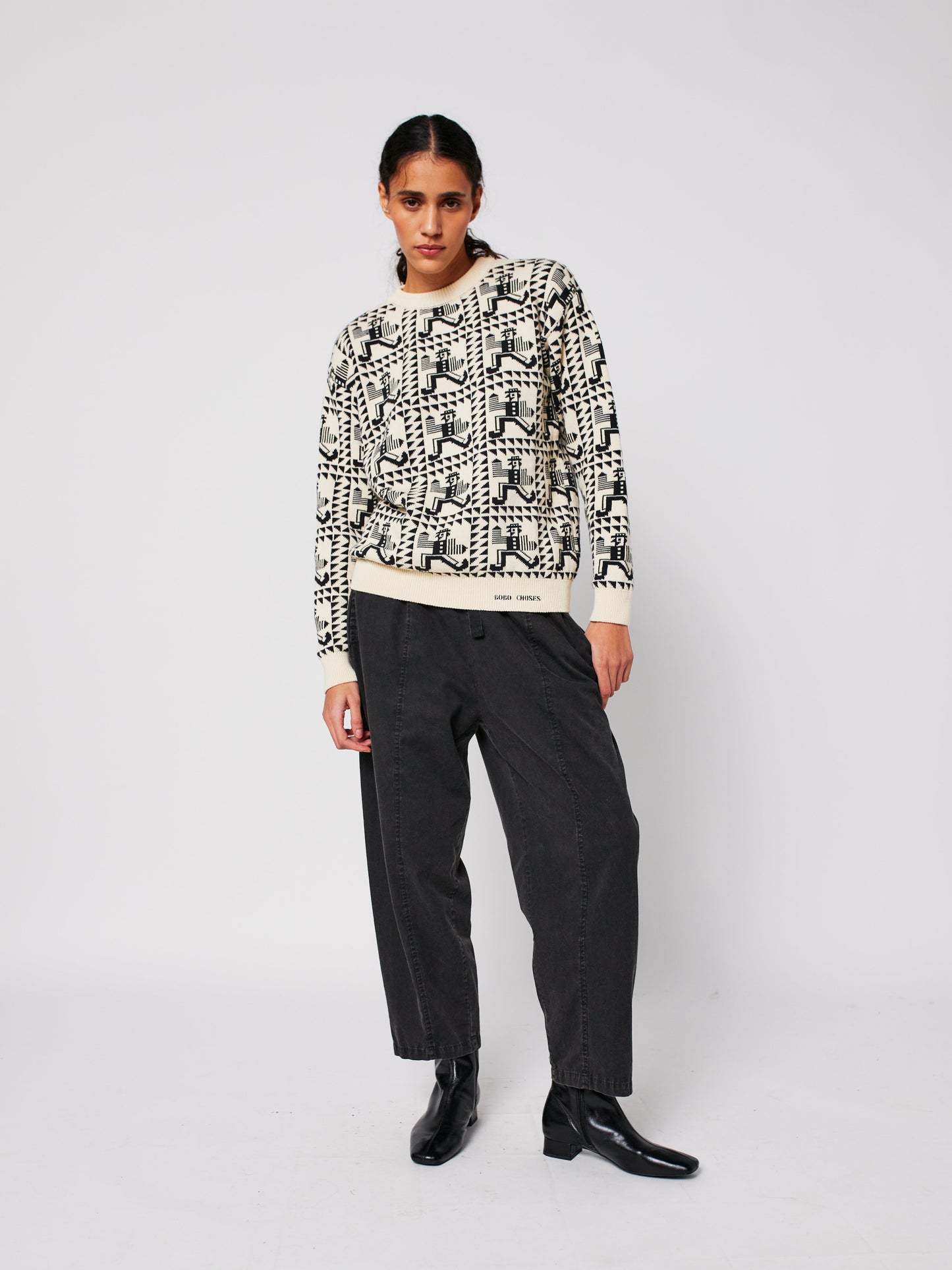 Mr Pencil jacquard relaxed jumper