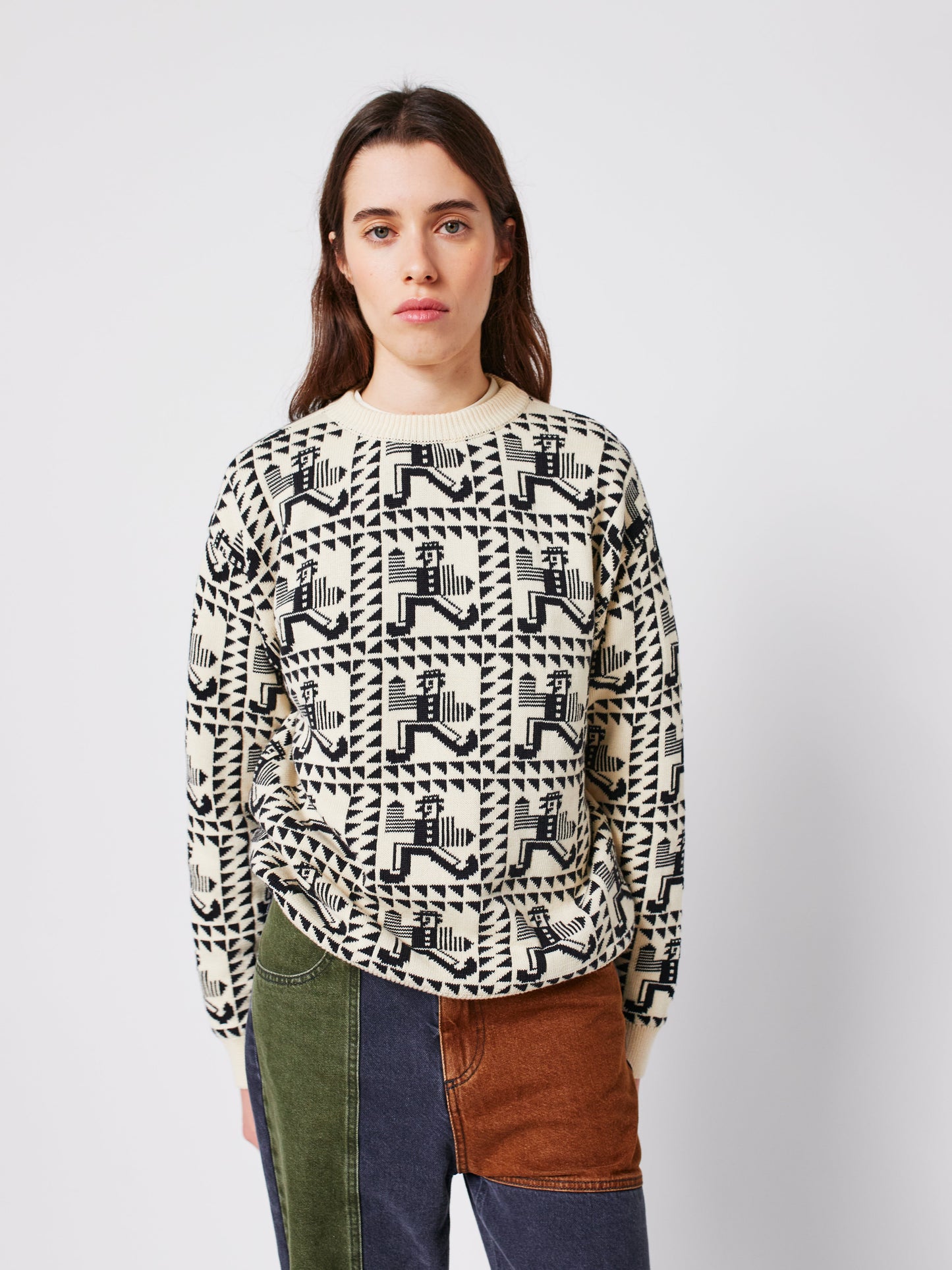 Mr Pencil jacquard relaxed jumper