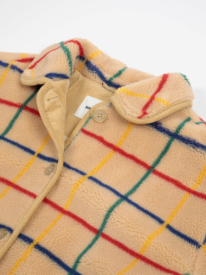 Color Striped sheepskin jacket
