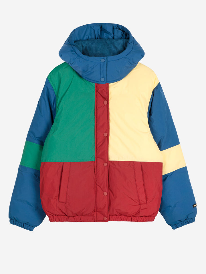 Color block padded puffer