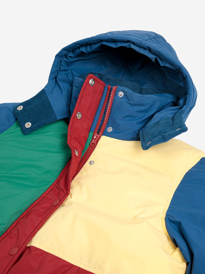 Color block padded puffer