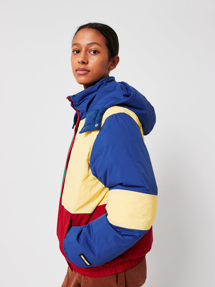 Color block padded puffer