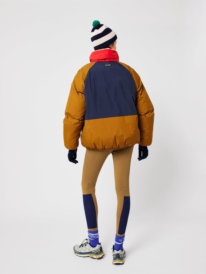 Color block ranglan sleeve padded puffer