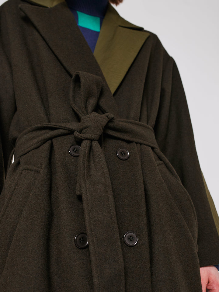 Wool blend long coat