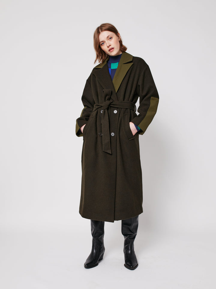 Wool blend long coat