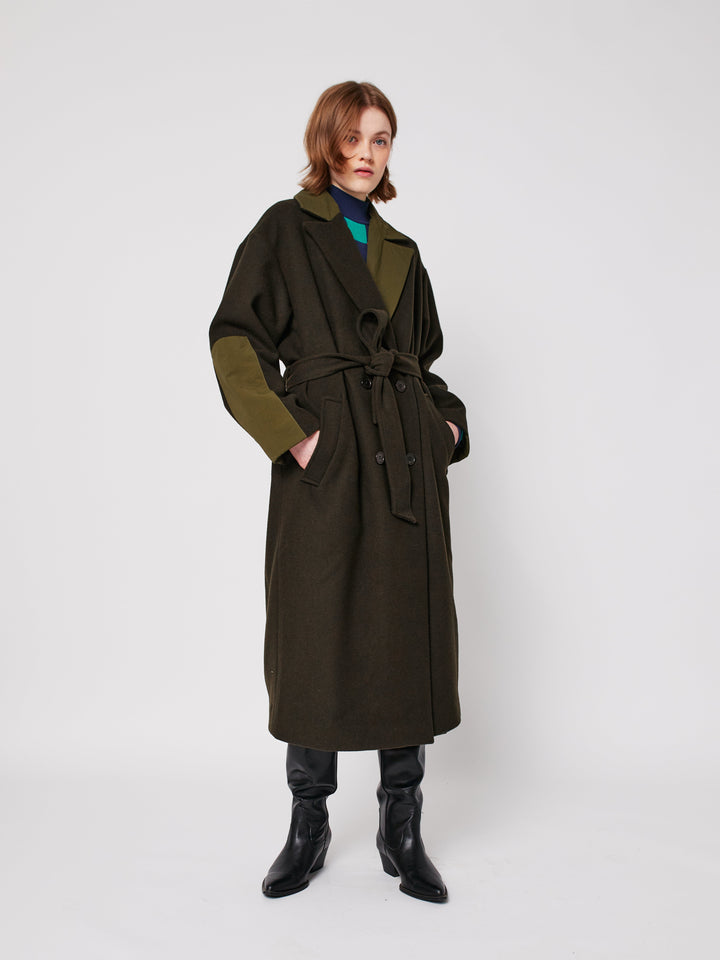 Wool blend long coat
