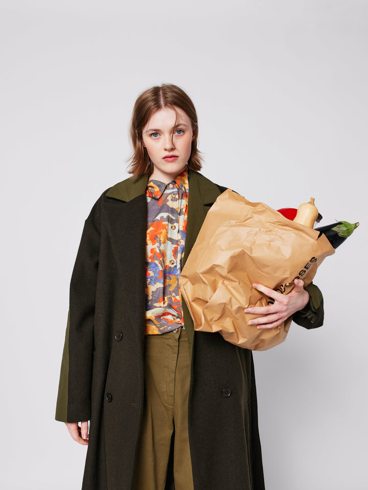 Wool blend long coat