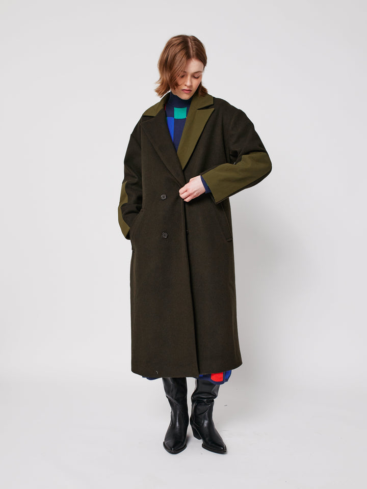 Wool blend long coat